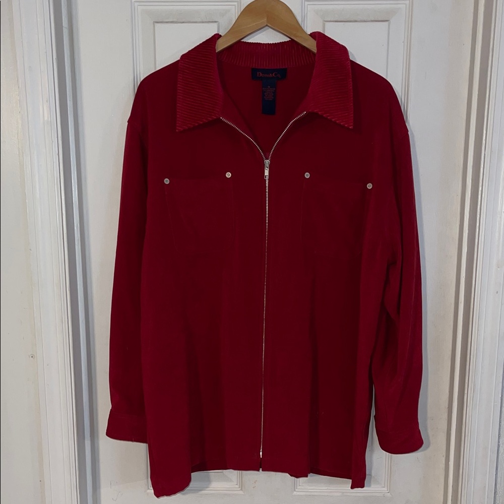 Denim &Company Red zip-up Jacket